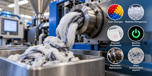 When Should You Purge an Injection Molding or Extrusion Machine?