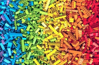 Asaclean Purging Compounds are perfect for color changeovers- like for these colorful Lego blocks.