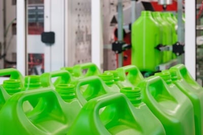 green plastic bottle containers