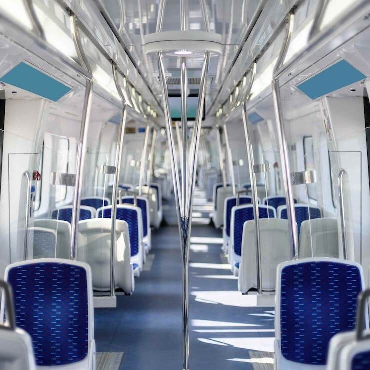 inside of a train cart