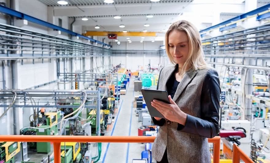 employee in a production facility