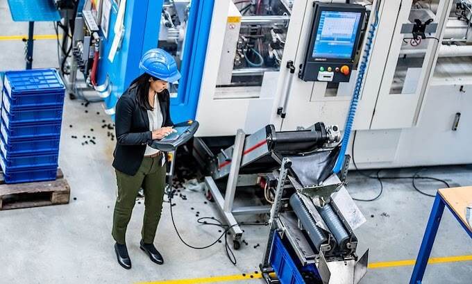 employee inside a production facility